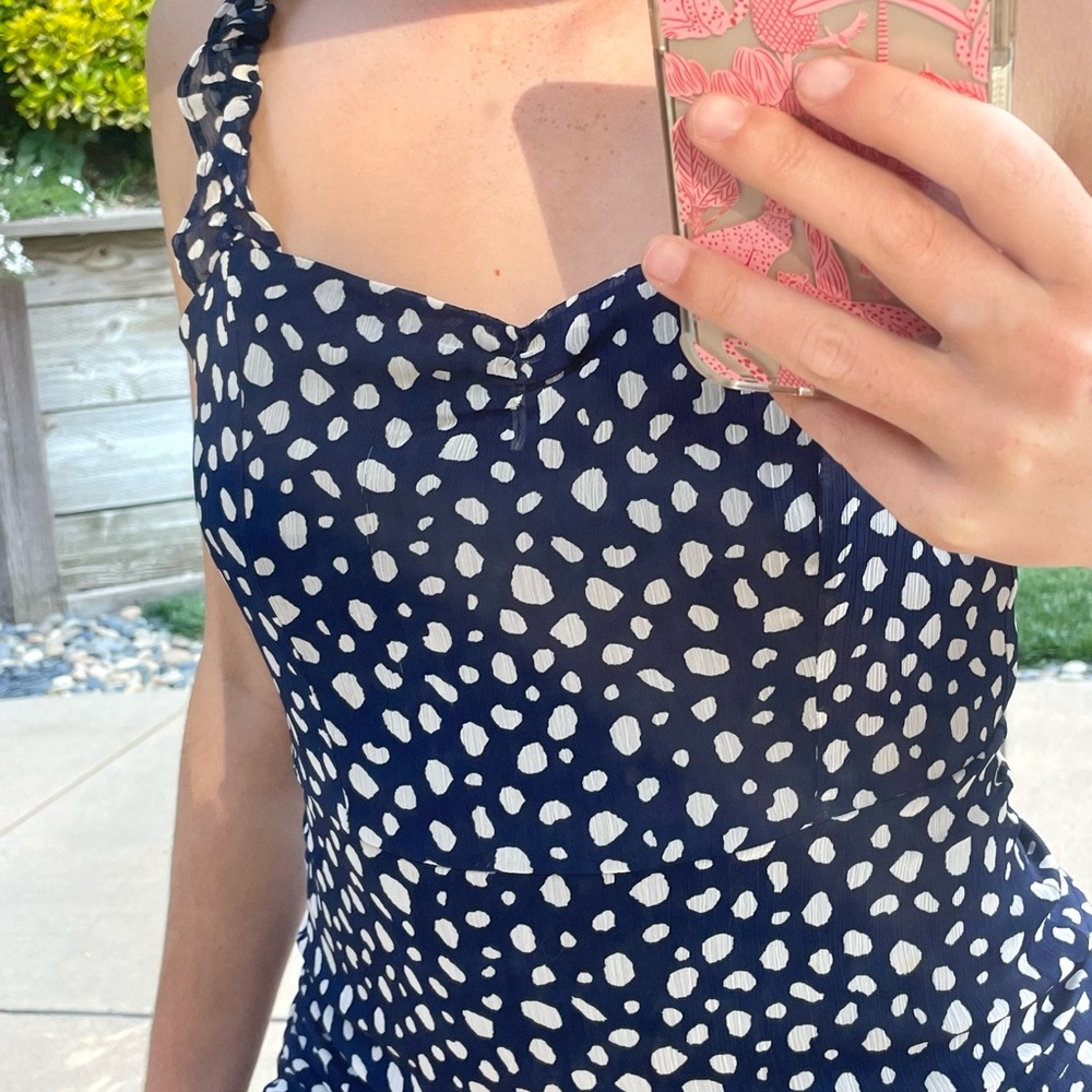 All in Favor Blue and White Mini Dress, Size  XS